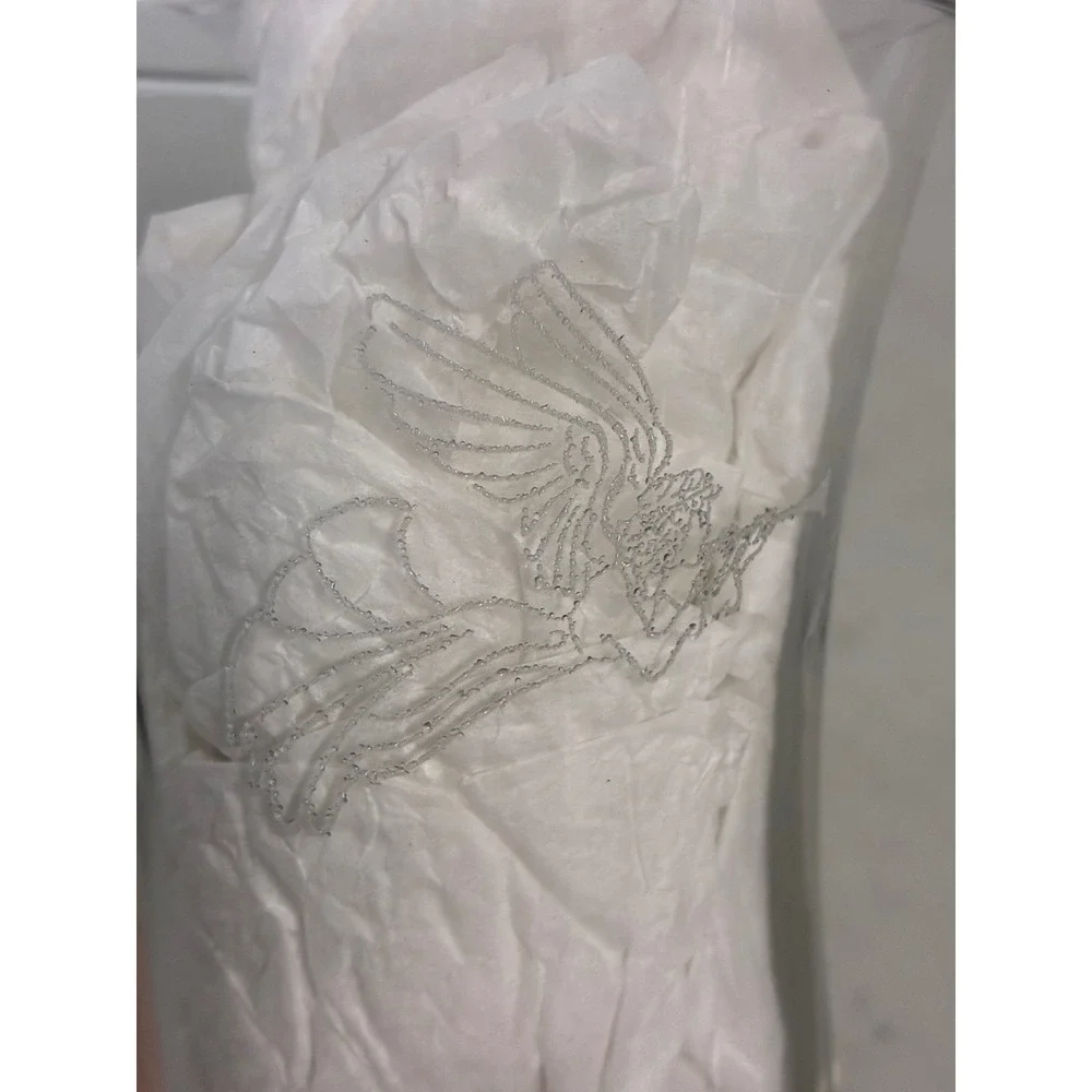 Set of 2 Etched Angel with Trumpet‎ Clear Glass Hurricane Peg Candle Shades